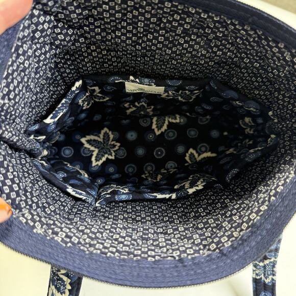 Vera Bradley Shoulder Bag Blue Coin Retired 2000-02 Lots of Pockets Y2K Quilted - Picture 5 of 8